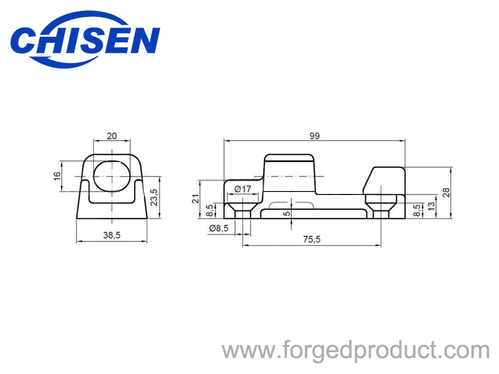 Hinge 654N/30, Drop Forged, Zinc Plated Diagram