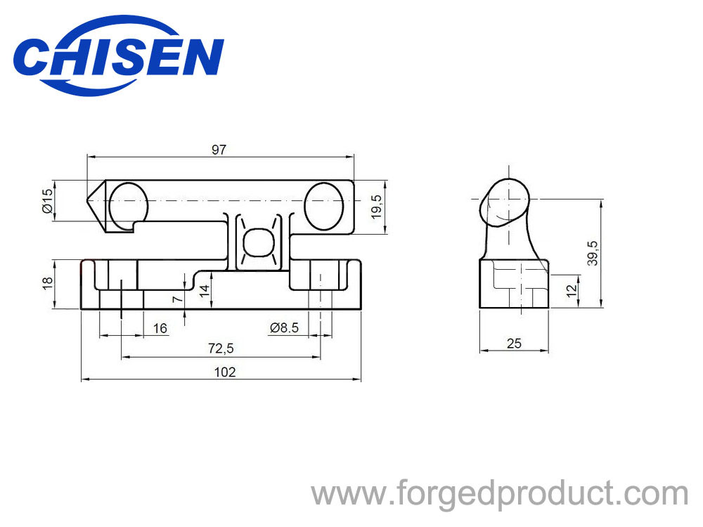 Hinge Pin 654N/30, Drop Forged, Zinc Plated Diagram