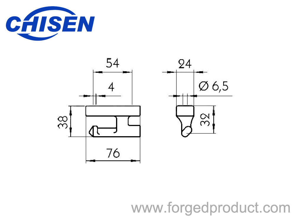 Hinge Pin 657 IT, Drop Forged, Zinc Plated Diagram