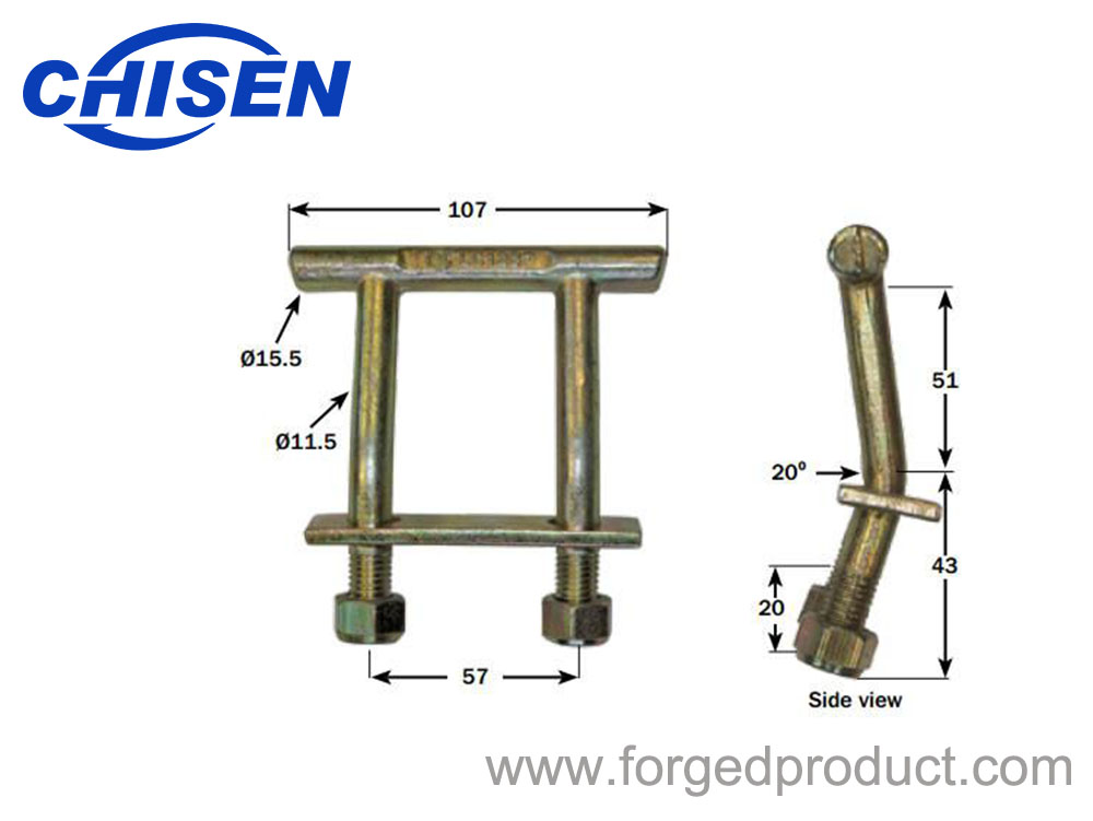 Forged TT Lashing Ring's Dimension